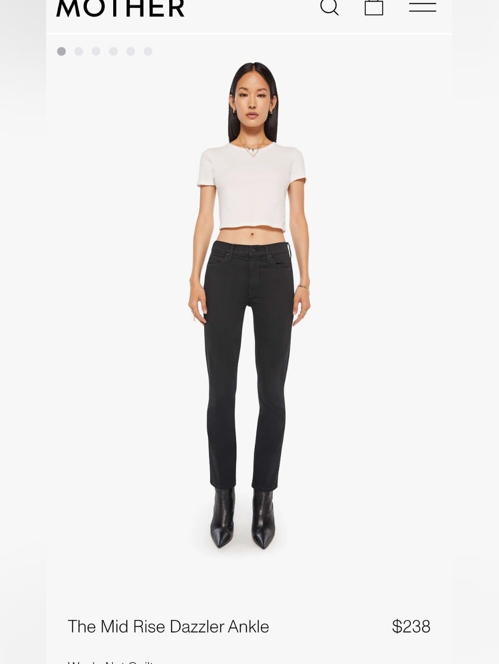 MOTHER Mid-rise Dazzler Ankle Jeans